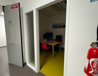 Hospital consultation room open door