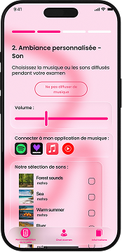 Sound customization screen of the Nami app