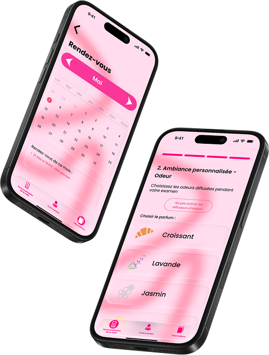 Two smartphone screens showing the Nami mobile app mockups