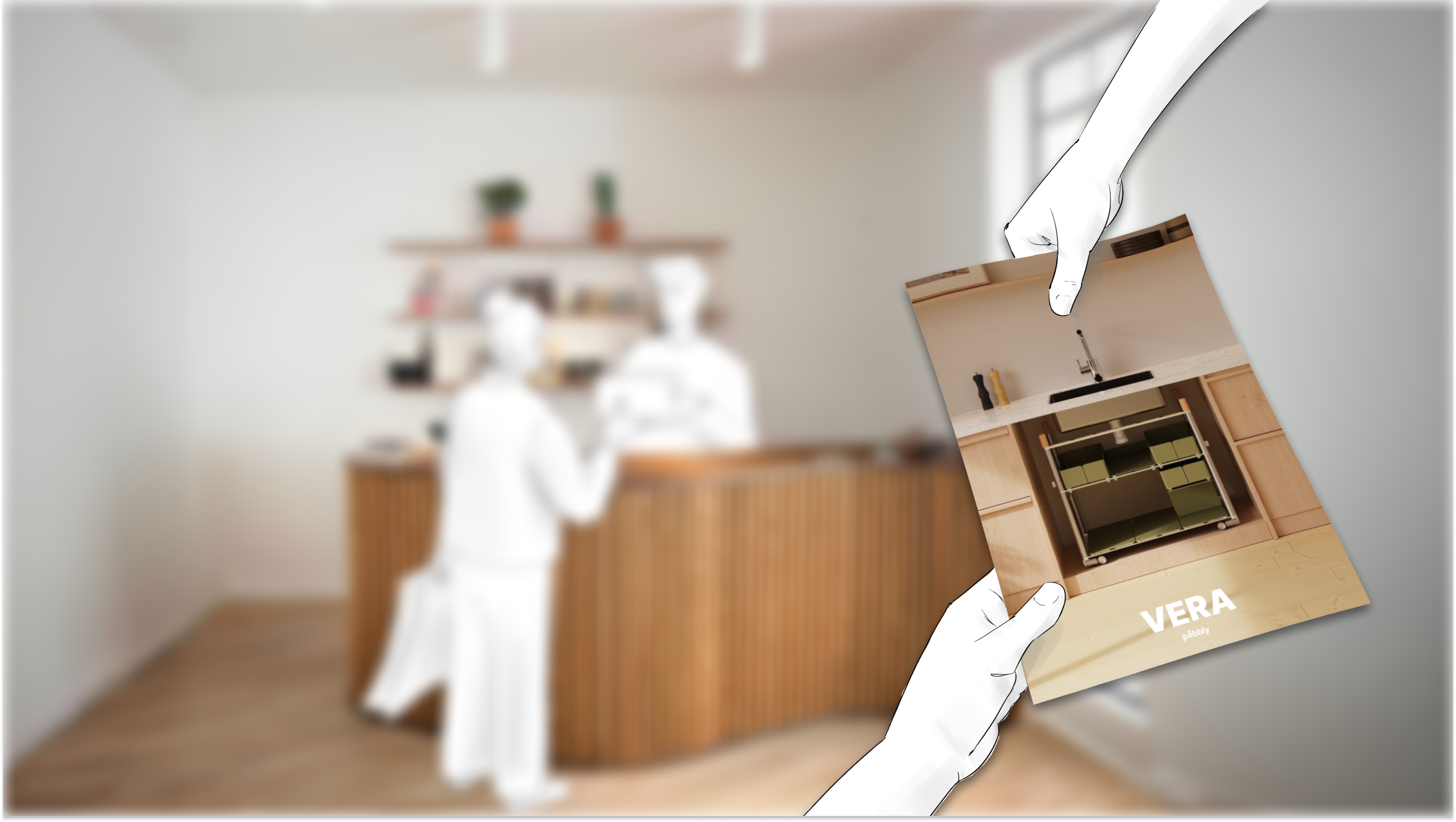 User receiving brochure