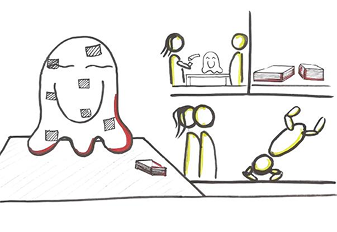 Early concept mascot proposing daily challenges